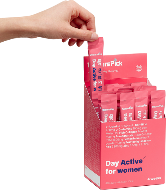 데이 액티브 포 우먼 여성용 아르기닌 고함량 석류 14포, 560g, 6개