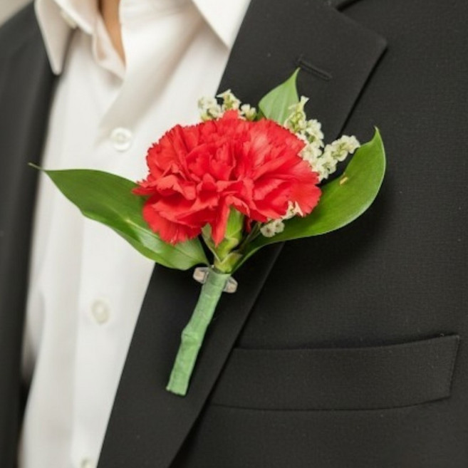 카네이션 코사지 자석 브로치 생화 부모님 선물 어버이날 스승의날, 레드계열, 1개