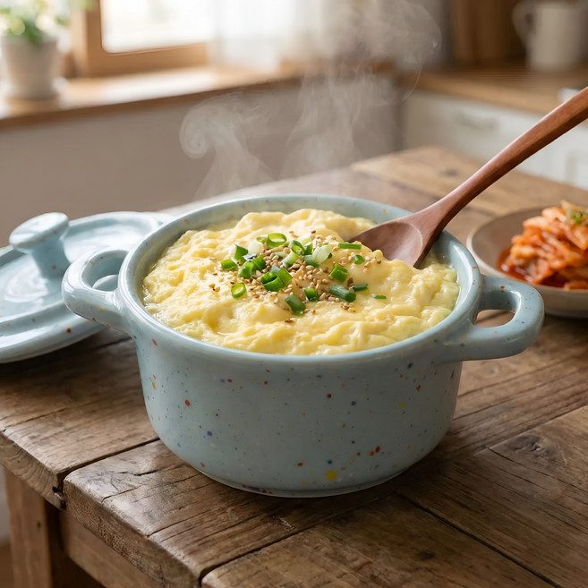 [파격사은품] 루체 양손 미니 계란찜기 도자기 냄비 전자레인지, 스카이블루, 1개