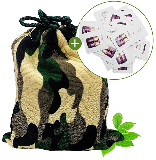 스트링파우치 (오휘 에이지 리커버리 크림60매) 복주머니 군복무늬S