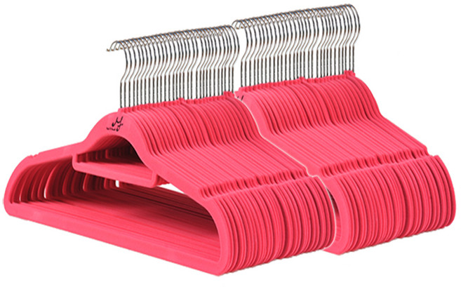 엠에프매직하우스 고리회전형 MF벨벳 논슬립 표준형 옷걸이, 핑크, 50개