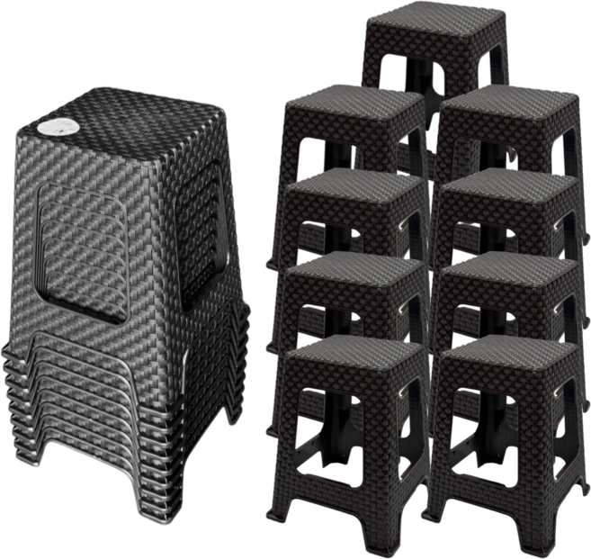 나코 플라스틱 라탄의자 테라스의자 야외용의자 회전의자 사각의자 카페의자 보조의자, 초코브라운, 9개, 라탄사각