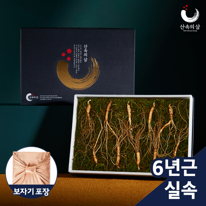 [건강선물추천] 100% 국내산 6년근 실속형 산삼 산양산삼 /당일 산지배송 (보자기포장), 1박스