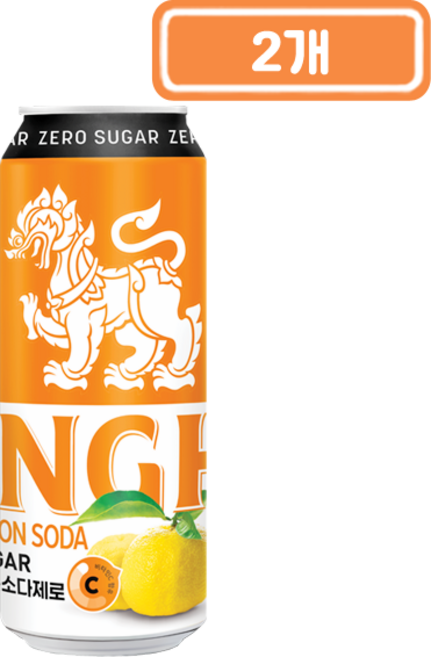 싱하 유자레몬소다 제로 낱개 판매, 330ml, 2개