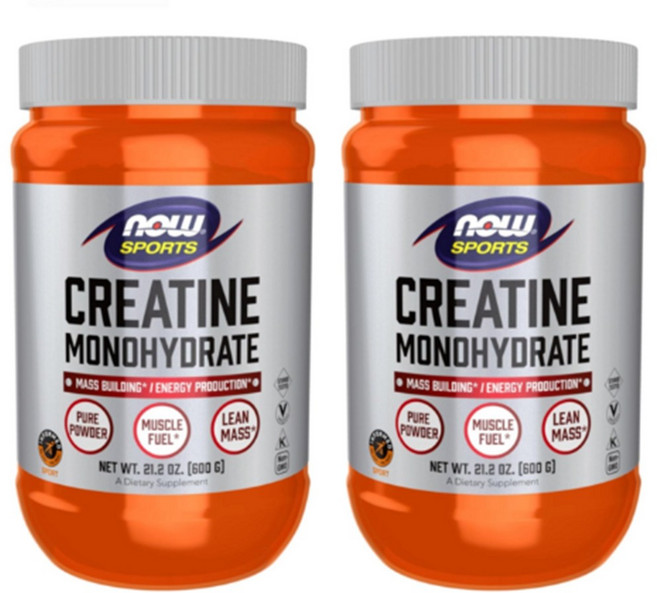 2개 세트 나우푸드 스포츠 크레아틴 모노 하이드레이트 600g 파우더 운동 전후 분말