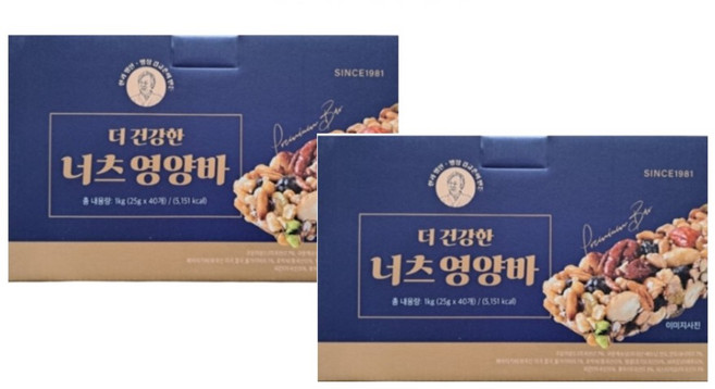 김규흔 한과 더 건강한 너츠 영양바 80개입 (40개입 X 2박스), 2개, 1kg