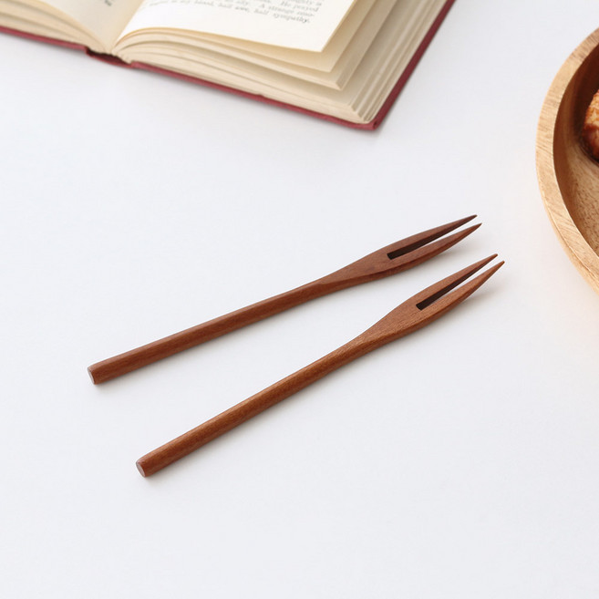 리드그린 옻칠 우드 커트러리, 04-옻칠 티포크 2p, 1세트