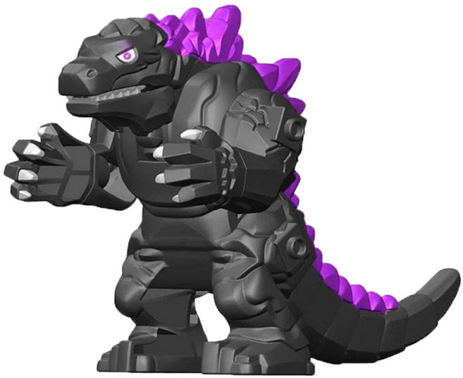 고질라 3종 세트 호환블럭 브릭미니피규어 취미/수집/장식/컬렉션용 커스텀 블록피겨, 02. BIG 고질라(블랙/퍼플), 1개