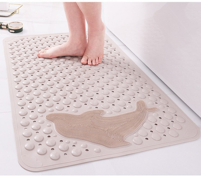 레디박스 욕실 안전 미끄럼방지 돌고래 욕실 매트 대형, 베이지