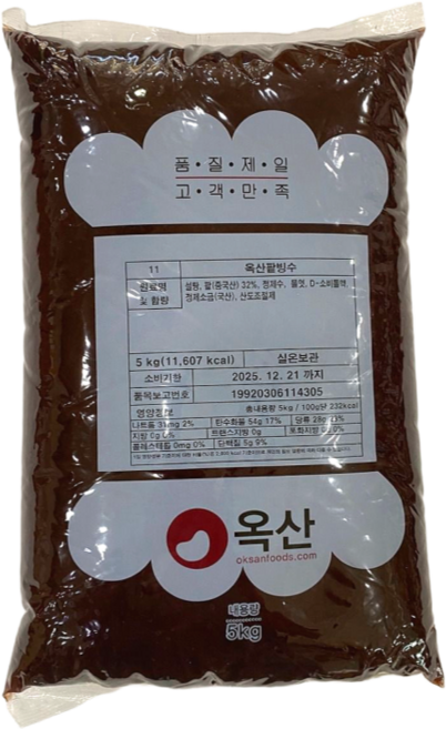 옥산 빙수팥 앙금, 1개, 5kg