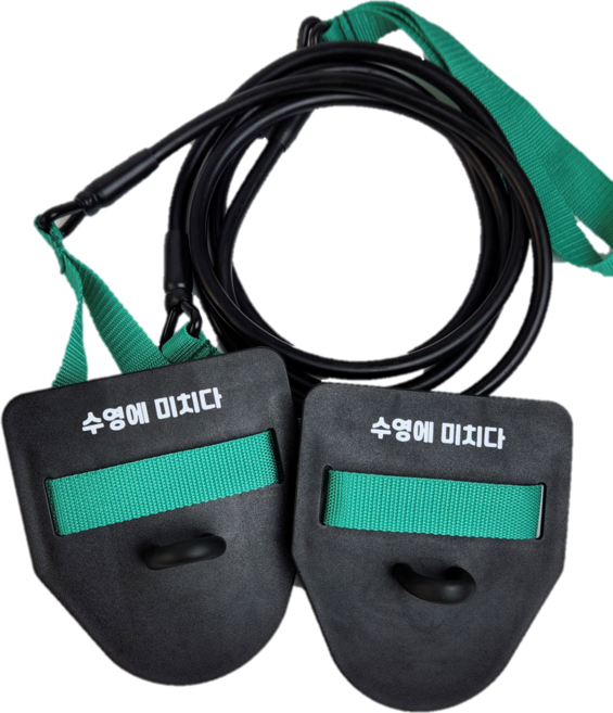 수영에미치다 스트레칭코드 하이엘보 물잡기 지상훈련 용품 스트레치코드, 그린 1단계 (초-중급자)