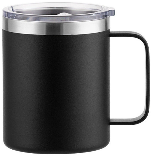 머그 손잡이 텀블러 304 스테인리스 420ml 720ml, 1개, 블랙