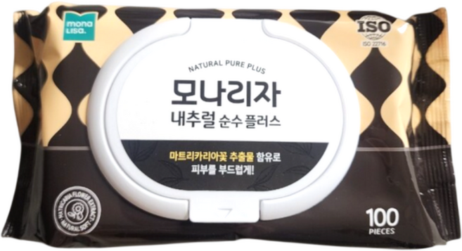 모나리자 내추럴 플러스 물티슈 캡형, 1개, 20매, 50g