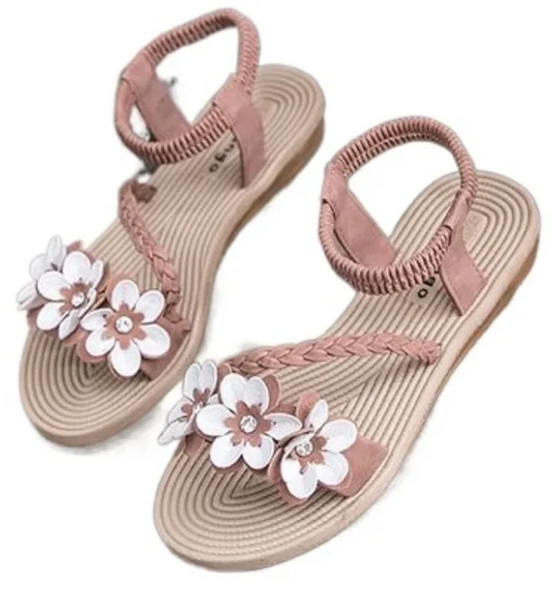 모든 경기 PU 가죽 꽃 샌들 여성 안티 슬립 오픈 발가락 비치 슬라이드 신발 플랫 슬리퍼 소녀