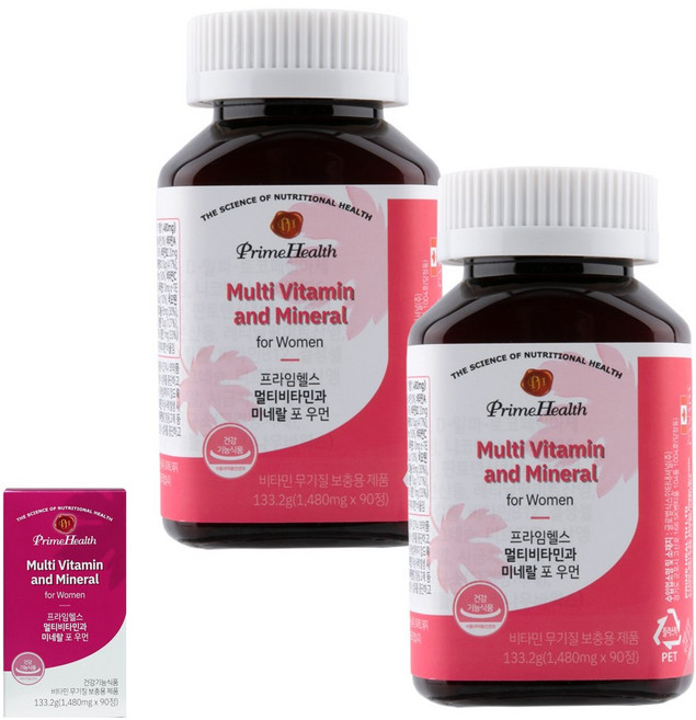 프라임헬스 멀티비타민과 미네랄 포 우먼 3개월분, 90정, 2개