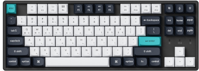키크론 K8 PRO MAX 카본블랙 RGB 핫스왑 저소음화이트축 텐키리스 무선 기계식 키보드, 블랙, K8M-J10/저소음화이트축