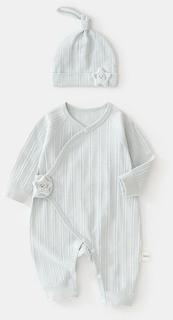 新生兒蝴蝶衣嬰兒連體衣初生爬服送帽子寶寶