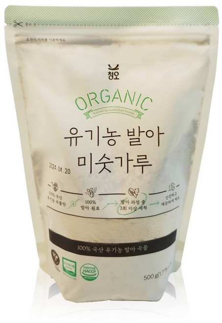 친환경 마음밭 국내산 유기농 가공식품 발아 미숫가루 500g, 3개