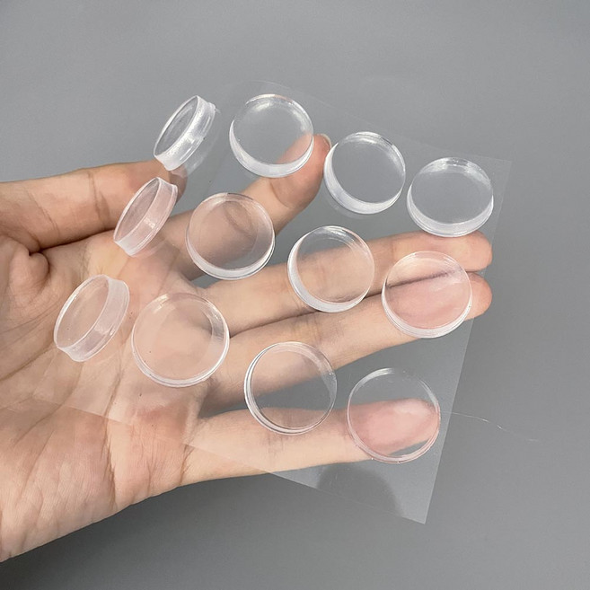 12p/24p 충돌 방지 실리콘 패드 2cm 원형 미끄럼 문쾅 소음 스티커, 투명, 1세트