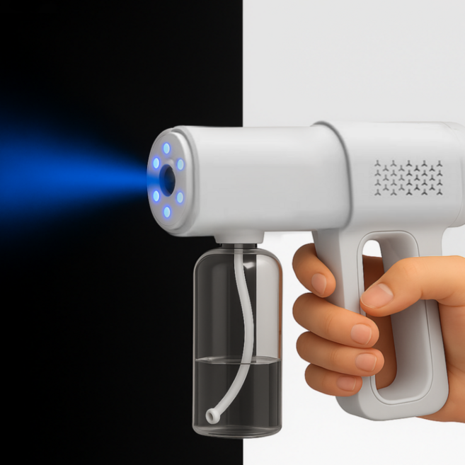 이드림 한손에 쏙 무선 자동 분사 제균 탈취 소독건 야간 자동 블루라이트 기능