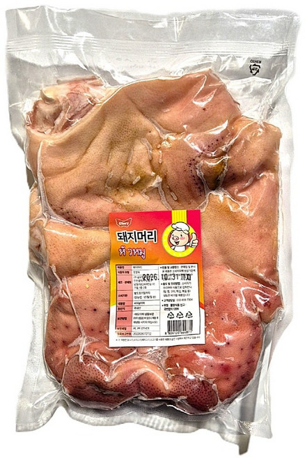 국산 냉동 돼지 머리 국밥 수육 재료 특수부위 400g, 1개