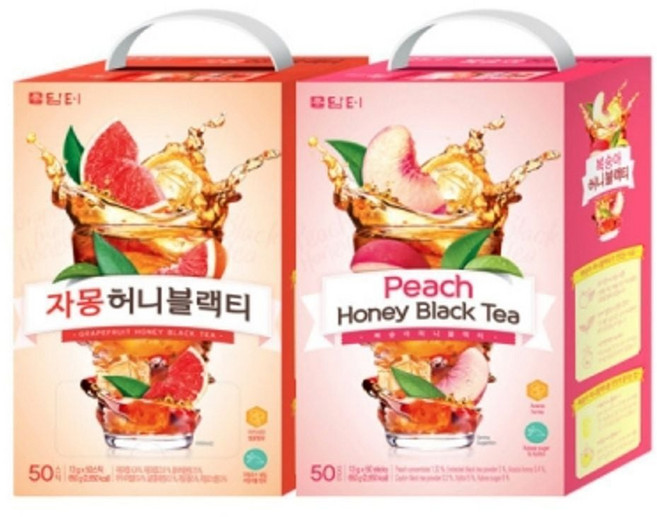 허니블랙티 자몽복숭아 50t 아이스티 아이스티분말 복숭아허니블랙티, 1, 50, 13g