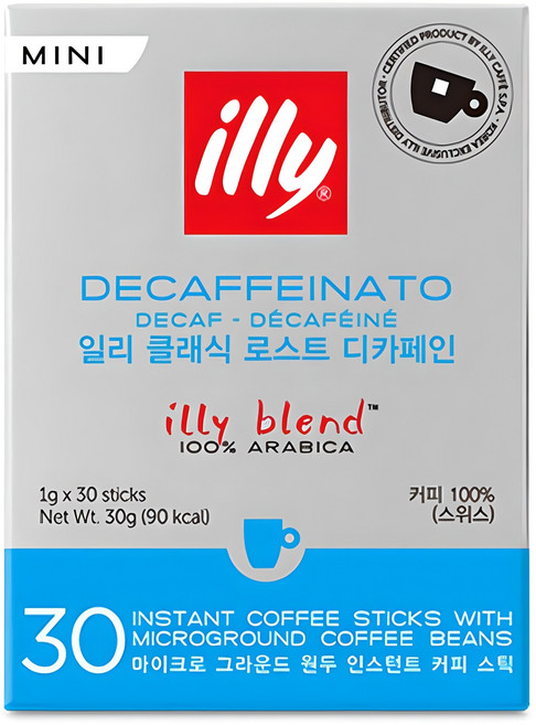 일리 클래식 로스트 디카페인 미니 원두커피스틱, 1g, 30개입, 1개