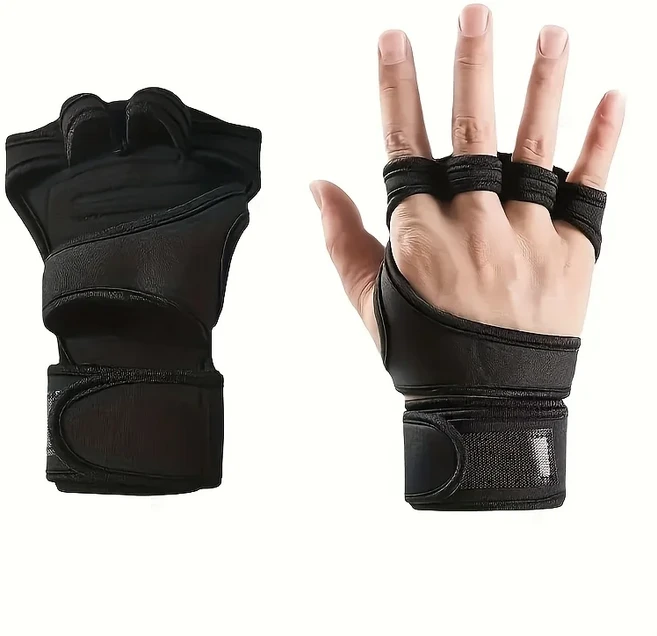 겨울 MTB 사이클링 장갑 가죽 마모 방지 따뜻한 플러시 절연 스노 모빌 오토바이 남자 블랙 작업 하이킹