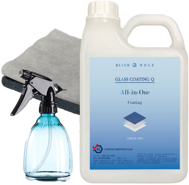 [청소의 달인] 유리 세정제 나노 코팅제 곰팡이번식 100% 차단 아크릴 비말보호막 청소 셀프 코팅 청소 블랙홀 글라스 유리막 코팅큐, 1.8L, 1개, 1.8L