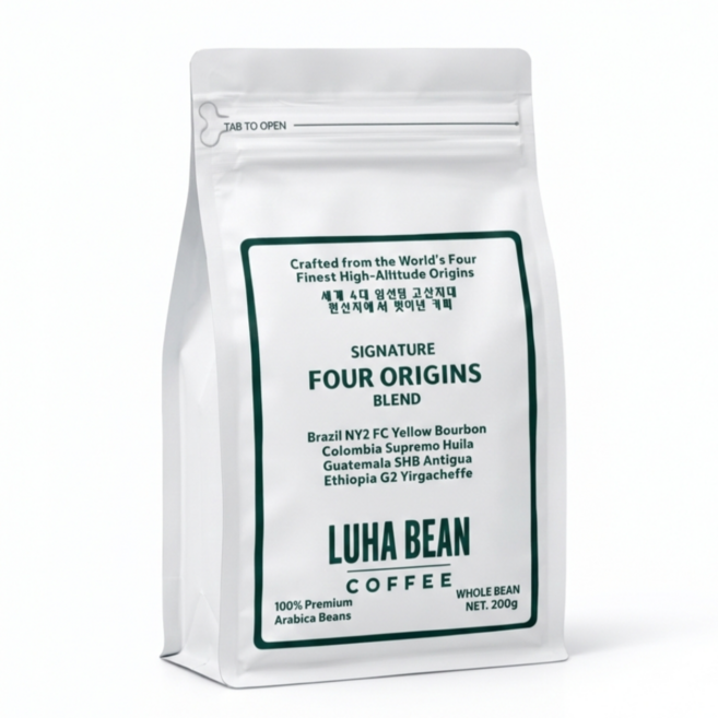 고소한 원두 루하빈 커피 시그니처 블랜드 홀빈 홈카페 200g, 1개, 홀빈(분쇄안함)