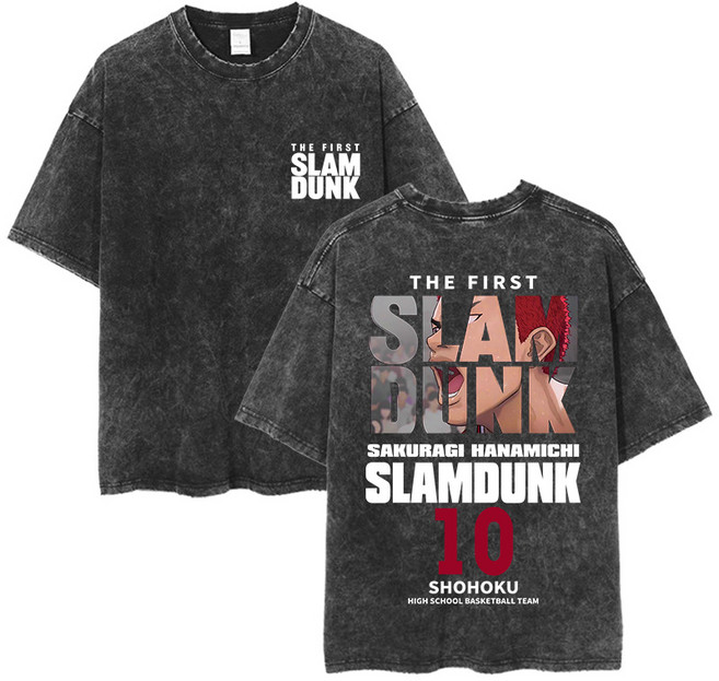 GOYES 슬램덩크 남녀 애니메이션 사쿠라기 빈티지 반팔 농구복 강백호 티셔츠