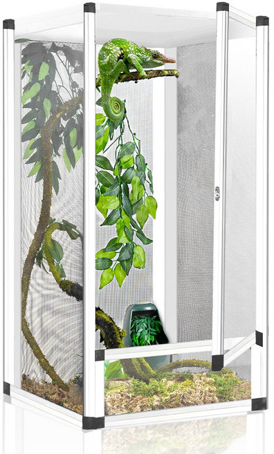 엔제이카멜레온 파충류 카멜레온 사육장 45 45 80cm 파충류 스크린 케이지 도마뱀 하우스, 1개, 화이트 아크릴도어