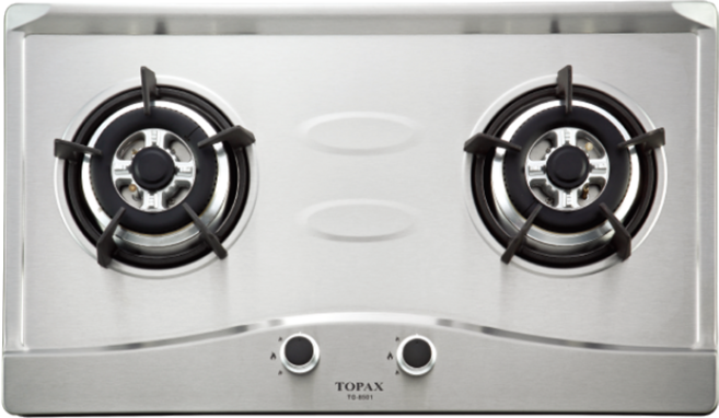 TOPAX TG-8501S 雙爐頭不鏽鋼瓦斯爐，電子點火，安全熄火，節能省氣，適用天然氣, 天然氣, TG-8501S,不含安裝