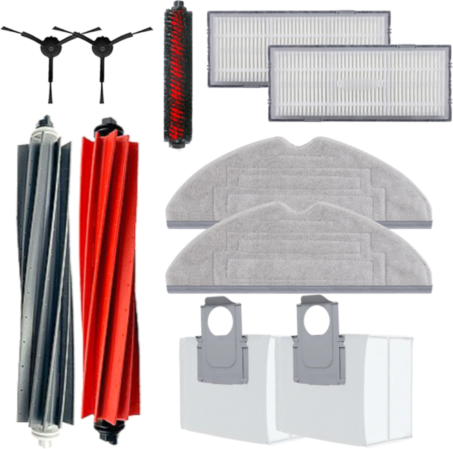 퓨어퍼스트 로보락 S8 Pro Ultra 소모품 더스트백 브러시 필터 호환 블랙 기프트팩, 1개