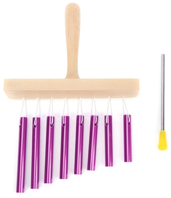 장난감 세트 바 차임벨 8톤 노커 메탈 윈드 차임벨 코드 바 차임벨 손에 들고 바 차임벨, Purple