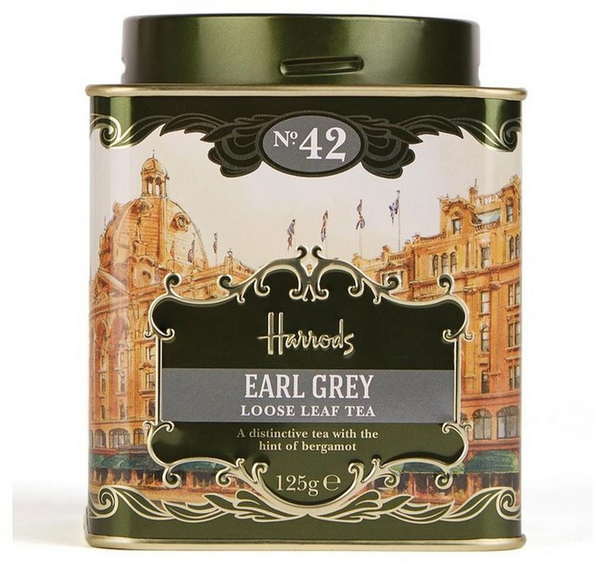 영국 헤롯백화점 헤로즈 Harrods No. 42 Earl Grey Loose Leaf Tea No 42 얼그레이 루즈 리프티 홍차 사각캔, 1개
