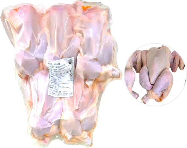 찹쌀통닭 / 백세미 70호 / 국내산 염지닭 살짝 매콤 / 업소용 HACCP, 700g, 10개