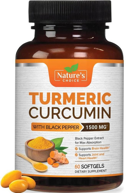 네이처스 초이스 터메릭 커큐민 1500mg 소프트젤 Nature's Choice Turmeric Curcumin, 60정, 1개