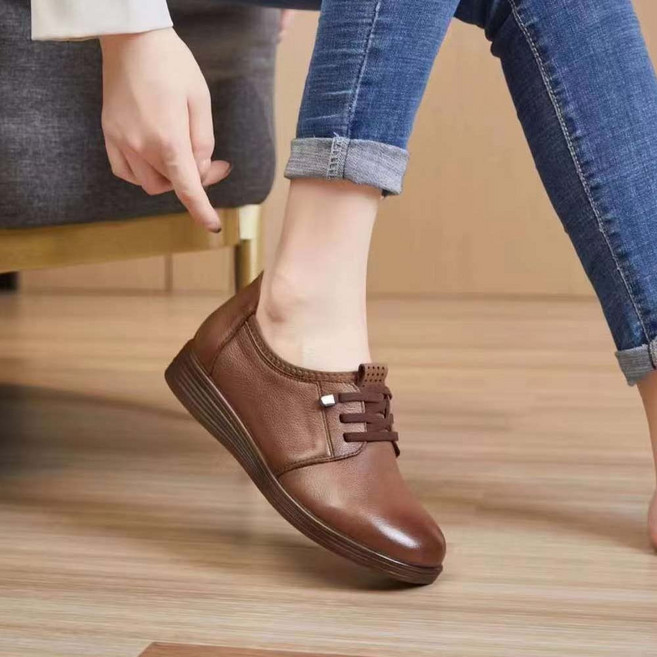 준영사랑 여성 가죽 단화 스니커즈 컴포트화 발볼조절 발편한 3cm