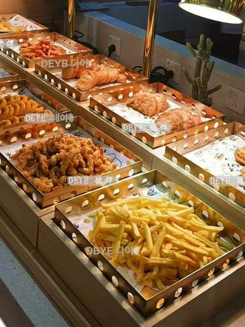 상업용 고급 치킨 튀김 전시대 식품 진열대, 1개, 맞춤 사이즈 - 문의