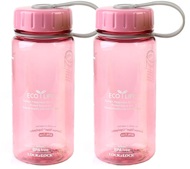 락앤락 에코슬림 물병, 라이트 핑크, 400ml, 2개