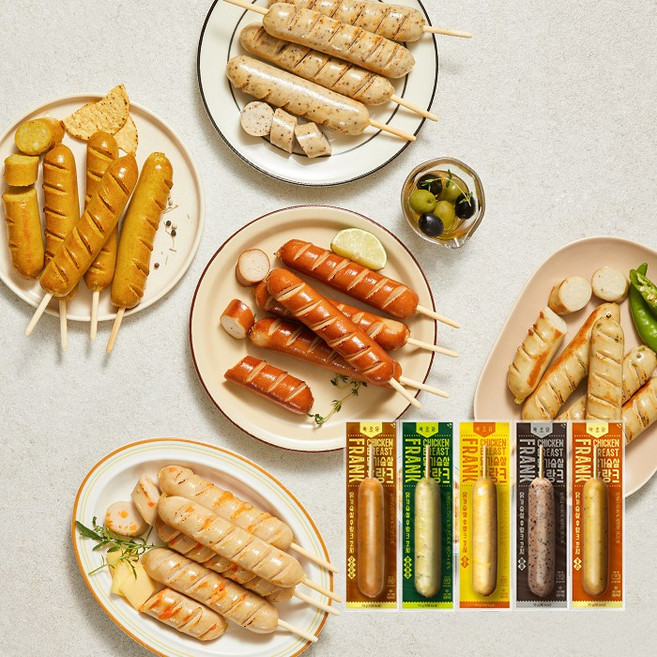 바르닭 닭가슴살 후랑크 꼬치 소시지 5종 1팩 골라담기, 페퍼 1팩, 70g