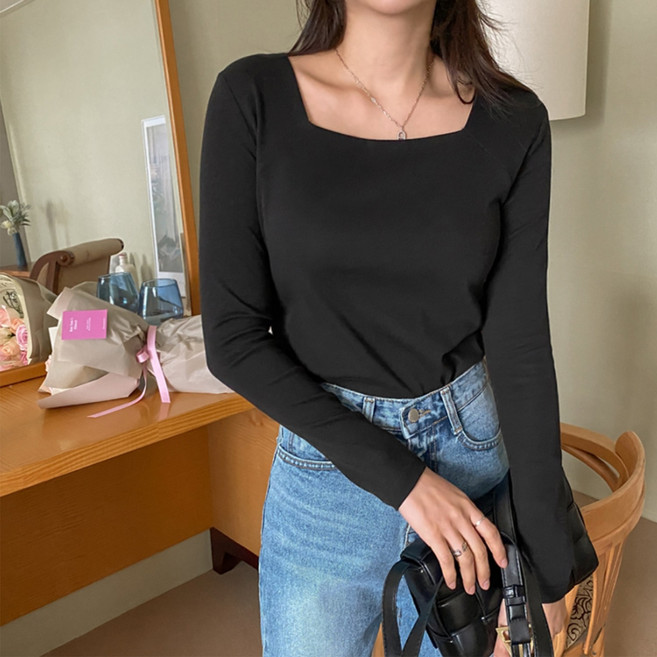 데일리심플스퀘어넥티셔츠