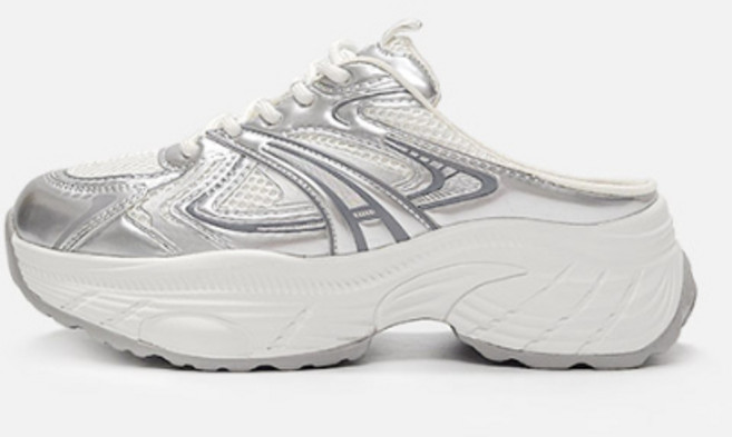 어글리 메쉬 쿠션 여성키높이 스니커즈 뮬 블로퍼 6.5cm