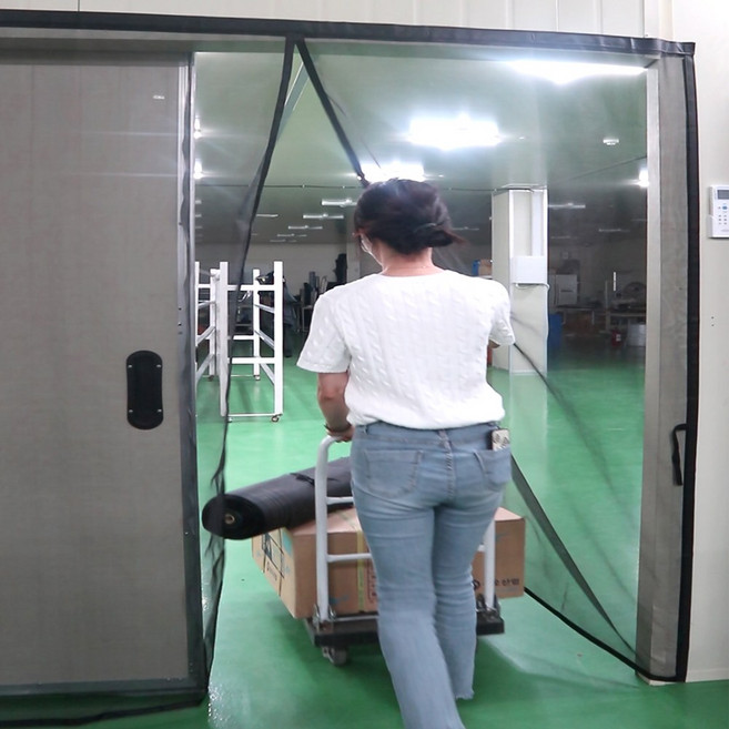 고리아 현관방충망 대형 벨크로자석모기장 방충문 맞춤, 5.(맞춤O) 화이바 방충망-블랙(90x210)