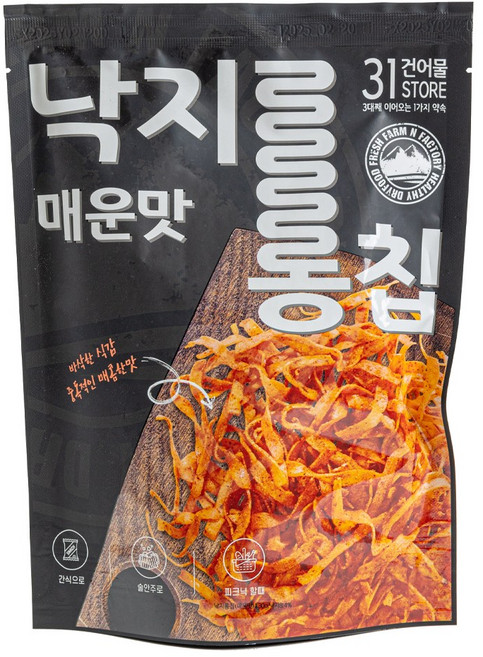 후라이드 낙지롱칩(매운맛) 맥주안주 겉바속촉_31건어물, 1개, 130g