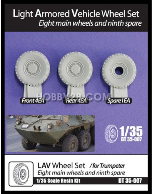 DT35007/1/35 미해병대 LAV 휠 세트 - LAV Wheel Set (For TRUMPETER), 1개