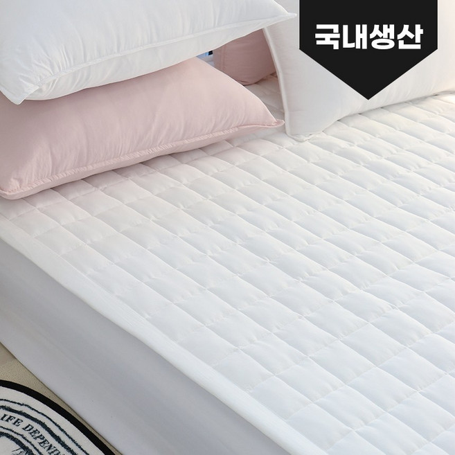 국내생산 알러지케어 구름촉감 고정밴드형 침대패드 S/SS/D/Q/SLK/SK, 화이트