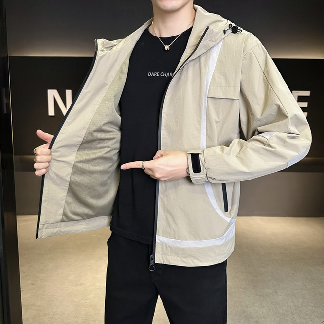 輕奢時尚翻領夾克外套 男士休閒情侶款寬鬆百搭
