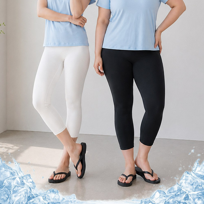 아이스쿨 8부 레깅스 FREE~5XL "국내생산 프리미엄" 빅사이즈